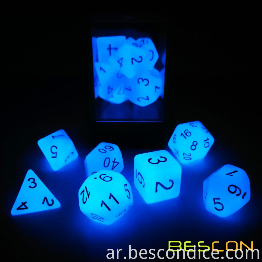 Icy Rock Gemini Glow In The Dark Dice 2